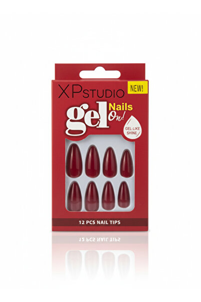 XP Takma Tırnak Jel Yapıştırıcılı Kırmızı 12'li