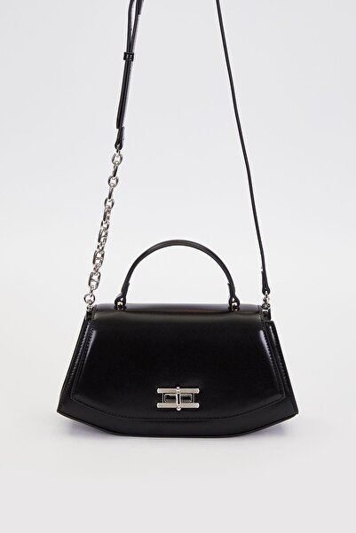 Levidor Black Geometric Model Shoulder Bag