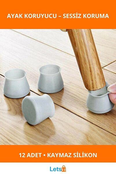 Letsii واقي أرجل كرسي طاولة من السيليكون المتين 12 قطعة