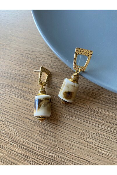 dela otantik Handmade Ceramic Dangle Earrings – Bohemian Authentic Ethnic Design Bijouterie Jewelry - Ceramic Earrings