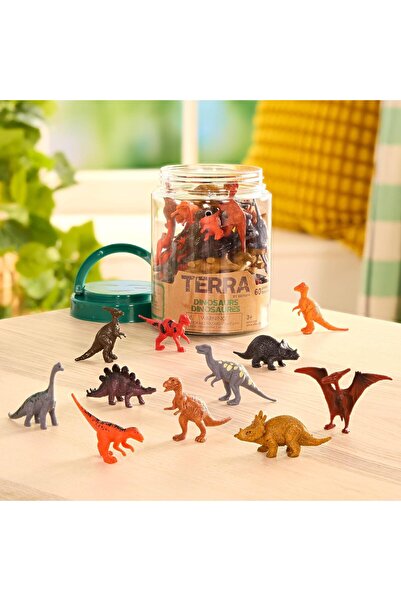 Terra By Battat Dinosaurs in Tube - (60 Miniature Figures)