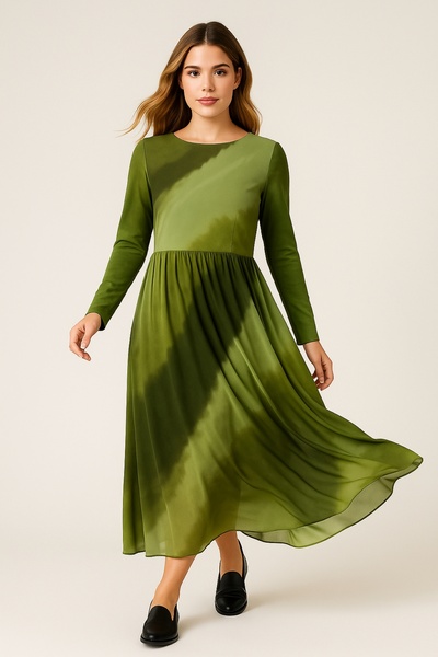 Şans Women's Plus Size Green, Lined Tulle Dress 65N39251