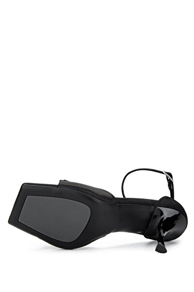 Tamer Tanca Woman. Black Satin Heeled Shoes