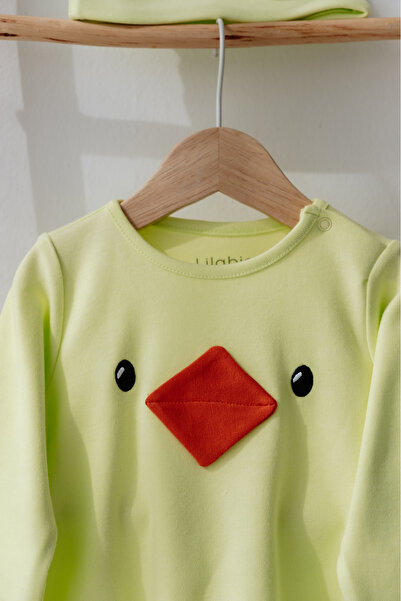 Lilabio 100% Cotton Chick Costume Bodysuit & Hat Set – Unisex Baby Gift Set