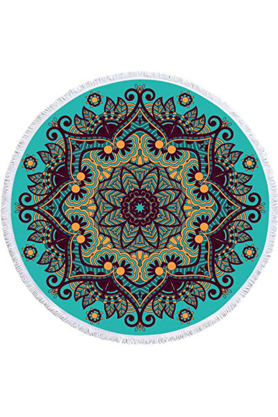 SMANIA Round Mandala Beach Towel, Design #1