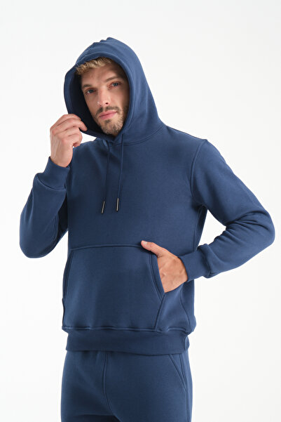 kaphone 10 Men's Cotton 3-Thread Fleece Hooded Tracksuit Set