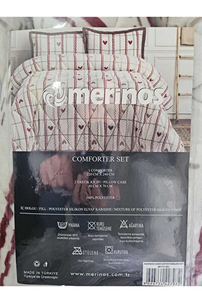 AKSU Meri̇nos Comforter Set Double-Sided Quilt Washable Modern 220X240 Quilt 50X70 2 Pieces Pillowcases