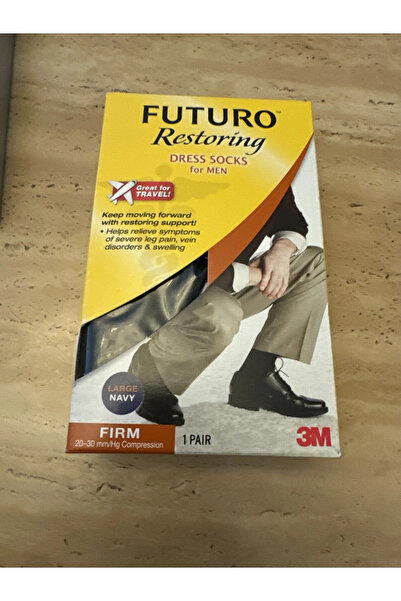 FUTURO Restoring Navy Dress Socks for Men - Firm, Large Navy