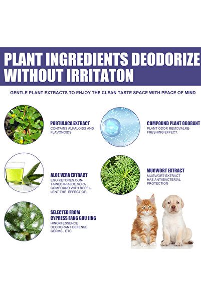 YEGBONG Pet Odor Eliminator Deodorant Spray for Dog Cat Smell Deodorizer Refresh Carpet Furniture Bedding