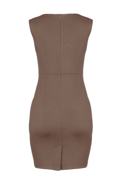 Figl Classic midi dress - elegant, fitted dress - brown dress M079 size L