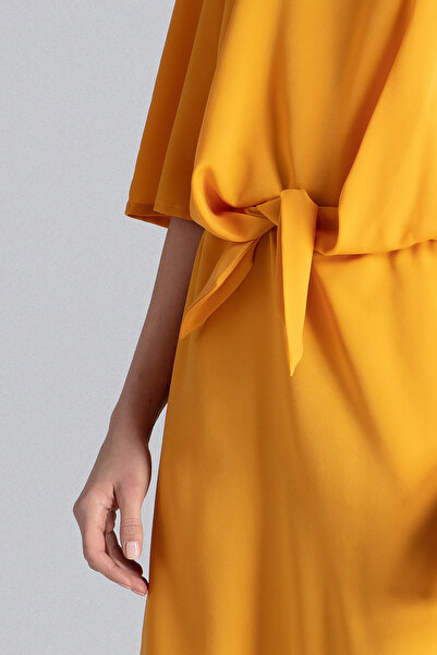 Figl Elegant yellow dress - summer dress with modern design M656 size XL