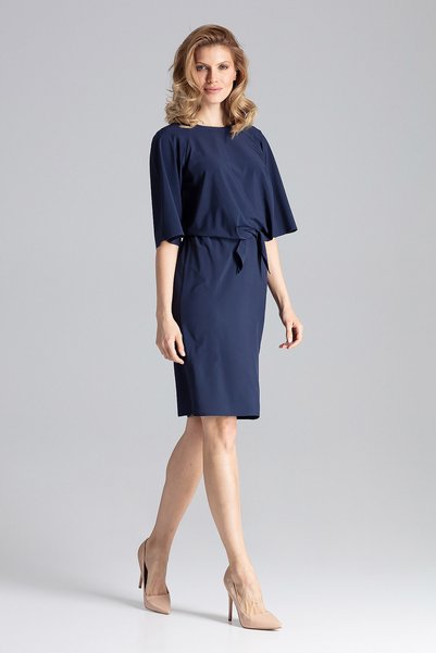 Figl Rochie elegantă bleumarin - rochie de vară, design modern, M656, mărimea M