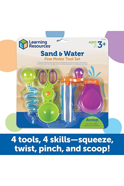 Learning Resources Sand & Water Tool Set (4-Piece), Plastic, Multicolor