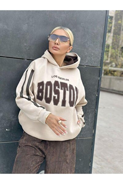 Kokoşum Butik 5762 Boston Hooded Sweatshirt Brown