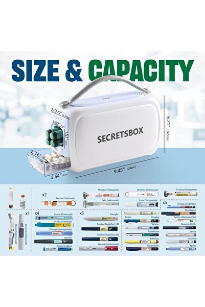 Generics Secretsbox Medicine Cooler Box for Travel Mini Fridge with 20000 mAh Battery