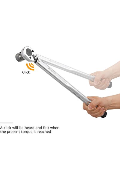 Amazon basics 1.27 CM Drive Click Torque Wrench - 6.09-68.04 M-KG, 27.1-203.5 Nm
