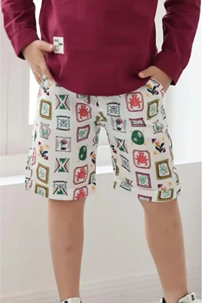 Alesaei-mondo tondo Children's shorts with casual prints 4101
