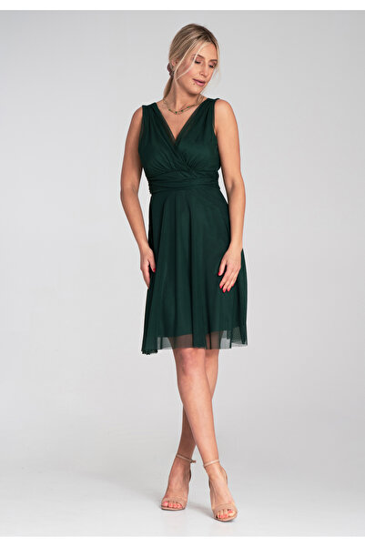 Figl Elegant evening dress - Mesh cocktail dress - Green M1207 size L/XL