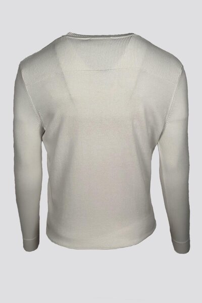 NCS Men's Knitwear Crew Neck Pocket Detailed White 3753