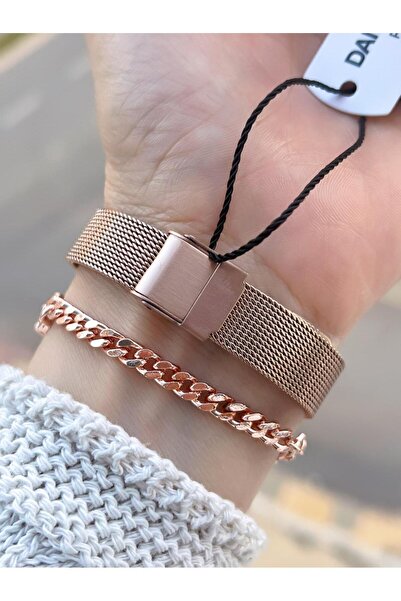 Daniel Klein Steel Mesh Cord 2 Years Warranty 3Atm Water Resistant Women's Wristwatch+Bracelet B141195