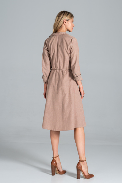 Figl Beige midi dress with belt - M838 size S