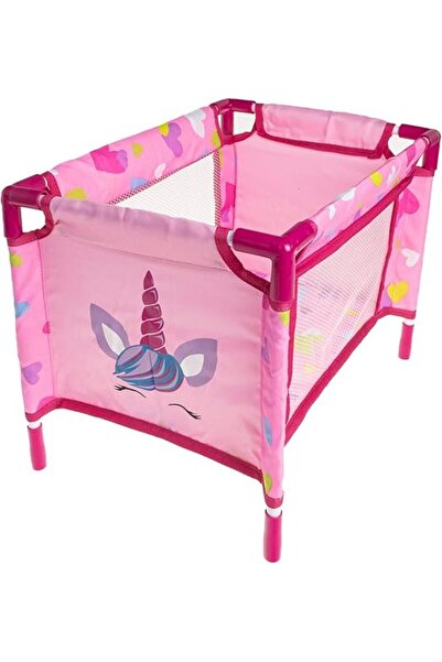 Dimian سرير سفر بامبولينا للدمى مع حقيبة حمل - للأعمار من 3 سنوات فما فوق - وردي