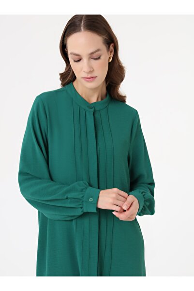 Refka Aerobin Long Tunic with Ribbed Detail on the Front - Emerald Green -