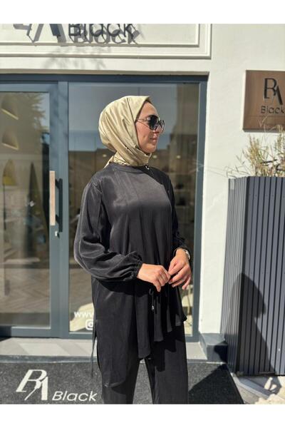 Babil Butik 25023001 Collar Detail Women's Blouse Black