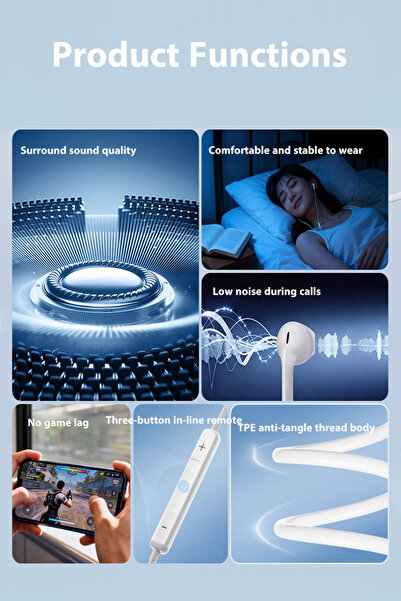 Generic Earphones With Lightning Connector In-Ear Wired Headphones