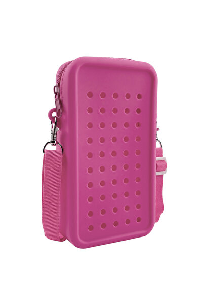 Acvila Zipzoo Colorjoy Husa telefon din silicon, cu fermoar, charmuri incluse, roz intens