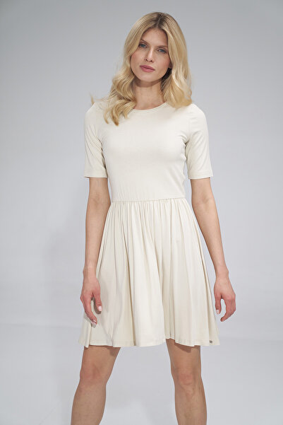 Figl Summer dress with short sleeves - Ecru dress M751 size S