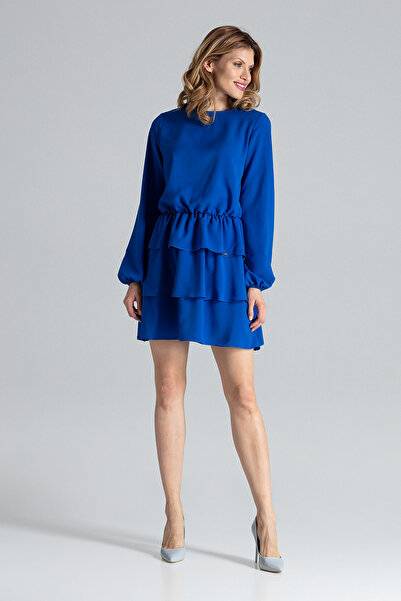 Figl Elegant blue dress with ruffles - M601 size M