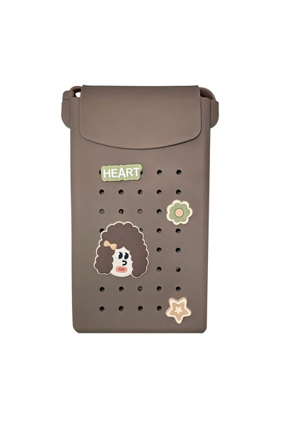 Acvila Magnezoo Colorjoy Husa telefon din silicon, cu magnet, charmuri incluse, maro