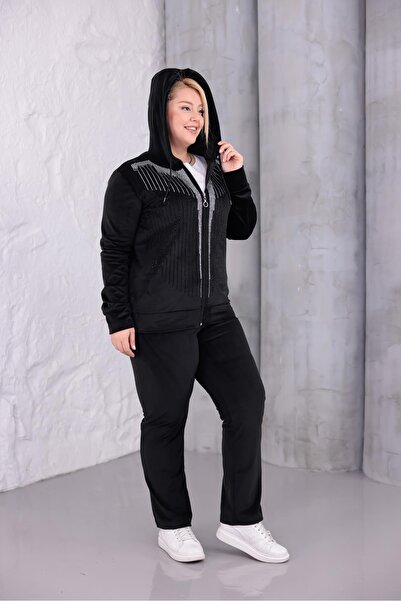 Siyezen Plus Size Stone Premium Quality Velvet Suit