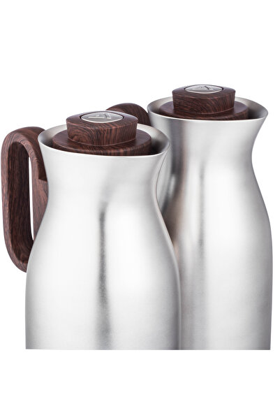 LALOZA ✨ Luxury 2-piece thermos set – matte gold finish with wooden handle | For tea and coffee (1 liter) ✨