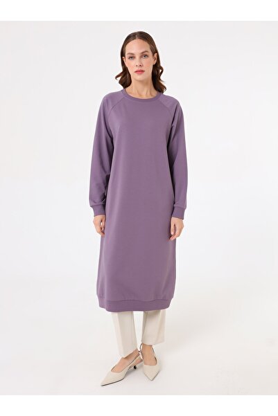 Benin Crew Neck Long Sweatshirt - Lavender -