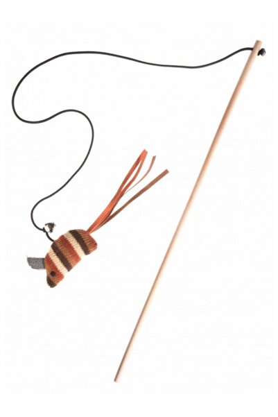 Record Cat toy - Wand with mouse