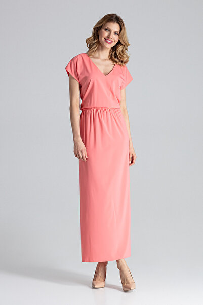 Figl Elegant coral maxi dress with Slit - Perfect for summer M668 size L