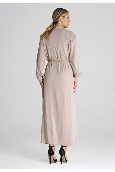 Figl Beige maxi dress with collar M1000 size XL