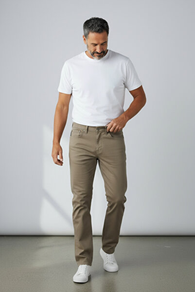 Butik Brown Stretch Fabric Soft Quality Denim Trousers