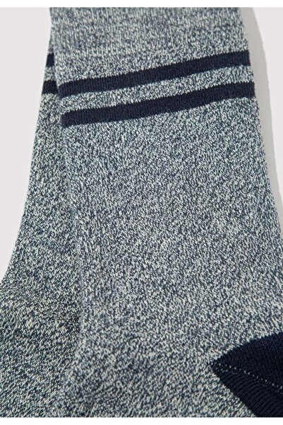 Mavi Strip Printed Unisex Socks Dark Blue