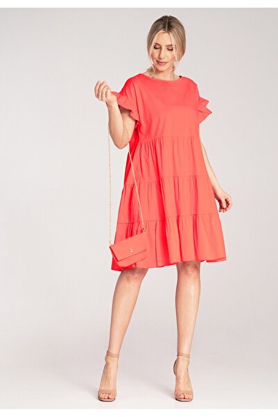 Figl Cotton summer dress - Ruffle dress - Red dress M1182 size S/M