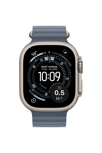 Apple Ceas Watch Ultra 3 (2025) 5G, carcasă din titan de 49 mm cu curea Ocean...