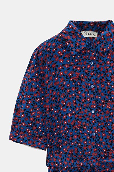 Saade Short Sleeve Belted Woven Midi Shirt Dress