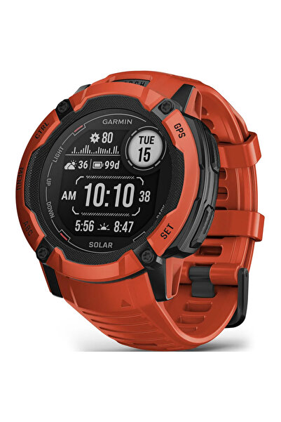 Garmin Ceas Smartwatch Instinct 2X Solar, 50 mm, Bluetooth, GPS, Roșu Flamă