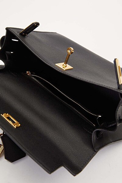 Levidor Black Twist Lock Large Handbag