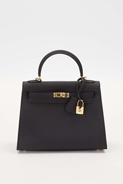 Levidor Black Twist Lock Large Handbag