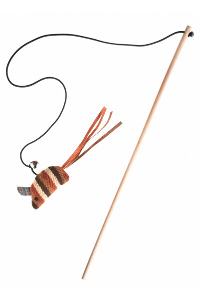 Record Cat toy - Wand with mouse