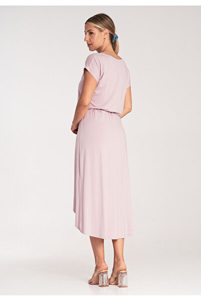 Figl Asymmetric midi dress - knot dress - M1041 pink XL