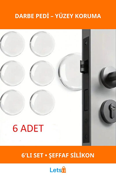Letsii مجموعة من 6 واقيات أبواب شفافة من السيليكون لحماية الأبواب من الصدمات